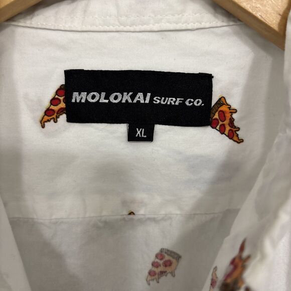 Molokai Surf Co. Pizza Button Down Mens Sz XL - Picture 3 of 5